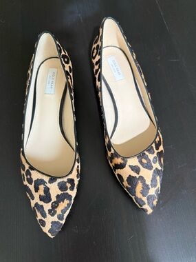 Cole Haan Leopard-Print Pointed Flats in Tan and Black 6.5